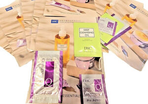 (10-SETS) DHC Cleansing Oil, CoQ10 Eye Cream, Quick Gel Bright Moisture Samples